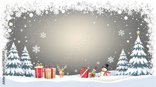 Christmas background with blank lable