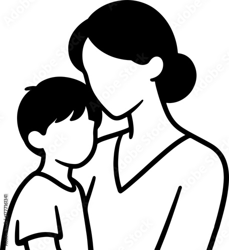 Mother teaching kids illustration transparent background