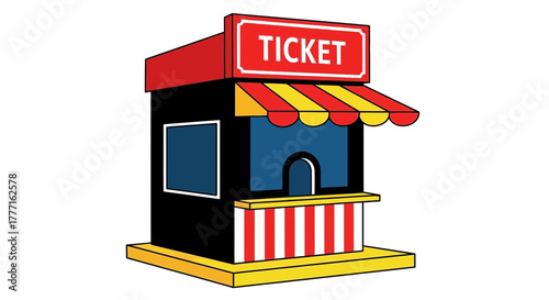 Ticket booth illustration vector image ticket sales point cartoon