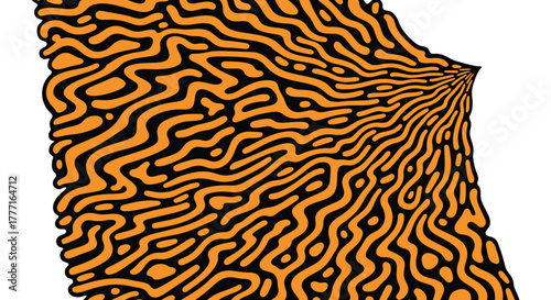 Abstract orange and black pattern design for backgrounds and textiles