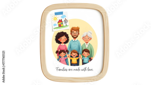 Families Are Made With Love - World Adoption Day Cartoon  Multi-Generational Family Love  Heartwarming Family Bond  