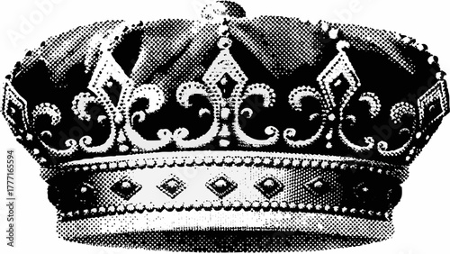 Regal crown design, vintage royalty symbol for elegant branding or luxurious design elements, power icon