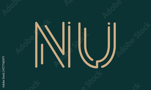 NU N nu initial logo | initial based abstract modern minimal creative logo, vector template image. luxury logotype logo, real estate homie logo. typography logo. initials logo