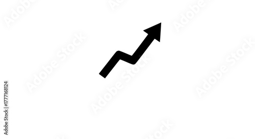 Dynamic upward trending arrow symbolizing growth and success, perfect for business reports and financial presentations