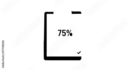 Achieve your goals with this dynamic 75% progress indicator and completion checkmark, perfect for tracking project milestones and celebrating successes.