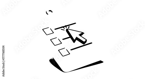 Dynamic cursor clicks on a digital checklist creating a sense of accomplishment and task completion for modern business and planning needs