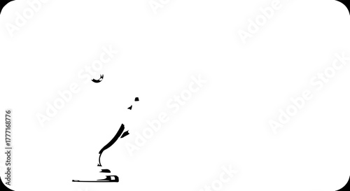 Dynamic dancer striking a powerful pose, captured in a fluid, expressive artistic style perfect for creative projects and performance art promotion.