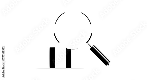Abstract search concept represented by a magnifying glass icon, perfect for web design, data analysis, and market research needs, ideal for modern technology presentations