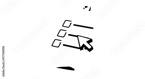 Modern checklist icon with cursor symbolizing choices and selections, perfect for business concepts, web design, and digital marketing materials