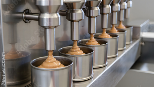 Pet wet food production line – automated filling machine dispensing meat paste into cans