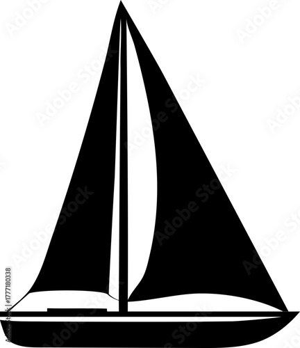 Sailboat gliding across the water, evoking freedom and adventure, perfect for travel brochures, nautical themes, and summer promotions featuring the sea