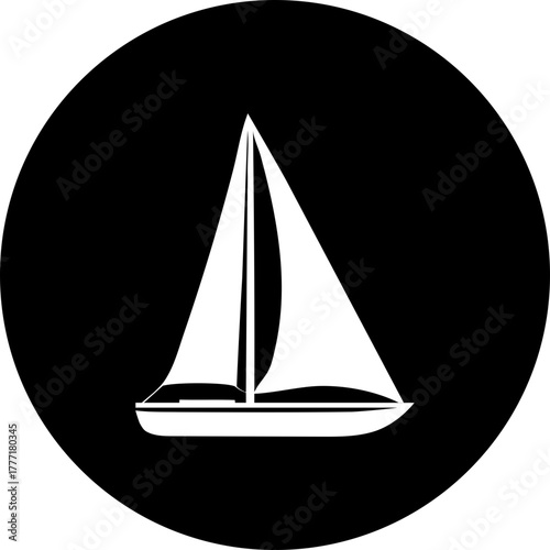 Elegant sailboat icon for nautical adventures and branding, evoking freedom and exploration on the open sea, perfect for travel and leisure designs