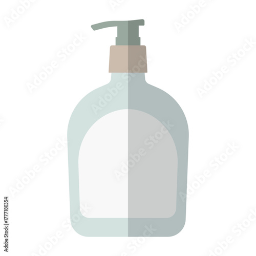 Emulsion body with pump dispenser flat color icon.