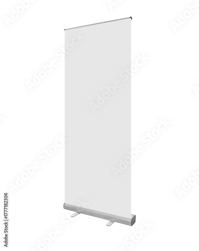 Obraz na płótnie Side view Empty Roll up banner mock up isolated