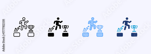Challenges Life Icon Set Multiple Style Collection