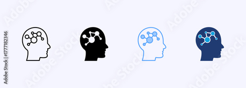 Psychosocial Icon Set Multiple Style Collection