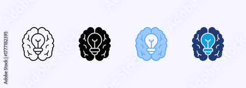 Creative Thinking Icon Set Multiple Style Collection