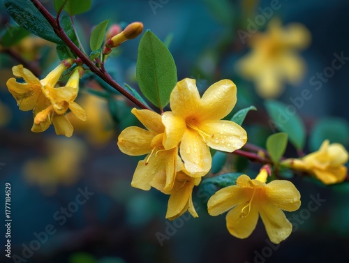 Vibrant Close-Up of Yellow Jessamine Blooms Showcasing the Beauty of Belize's Flora