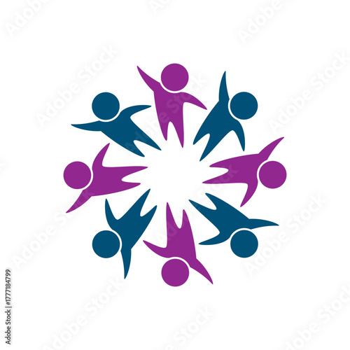 rotating successful people community logo design