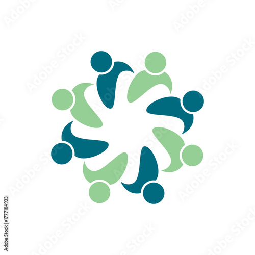 rotating successful people community logo design