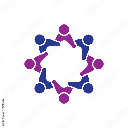 rotating successful people community logo design