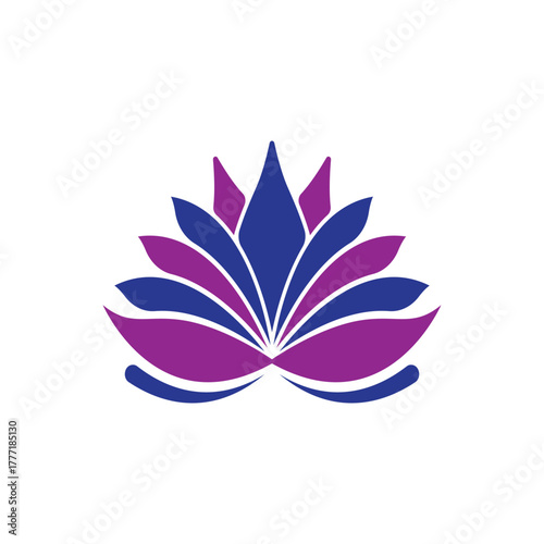 Elegant and beautiful blooming flower logo illustration