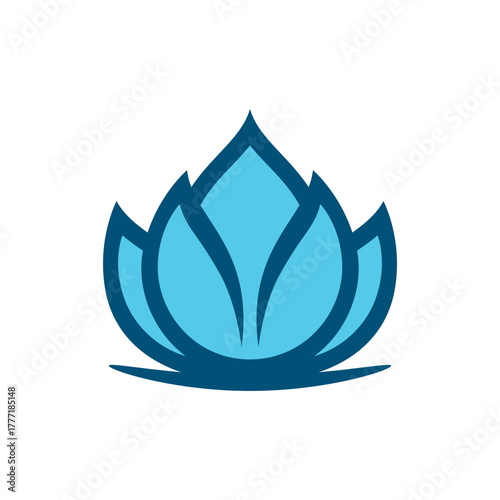 Elegant and beautiful blooming flower logo illustration