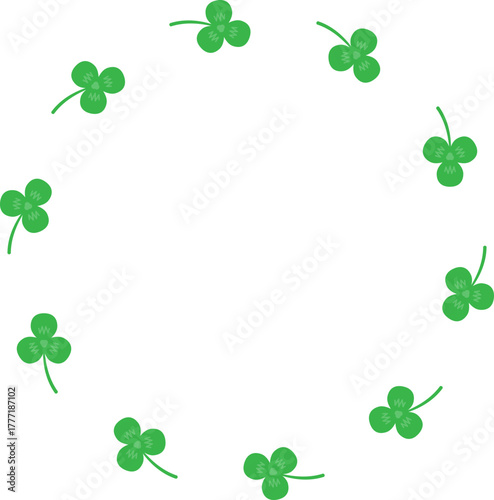 식물-잎-클로버-세잎클로버-토끼풀-행복-원-원형-틀-프레임