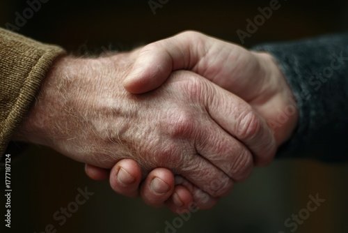 Stretta Di Mano: Symbol of Friendship and Understanding in a Close Handshake Moment