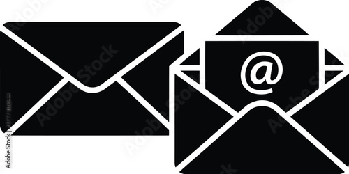 Modern email icon symbol envelope message communication digital mail notification communication technology vector vector