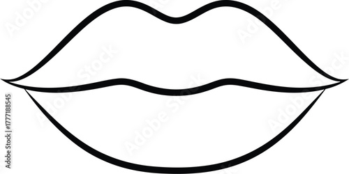 Elegant open mouth lips silhouette graphic design symbol for beauty and communication concept vector