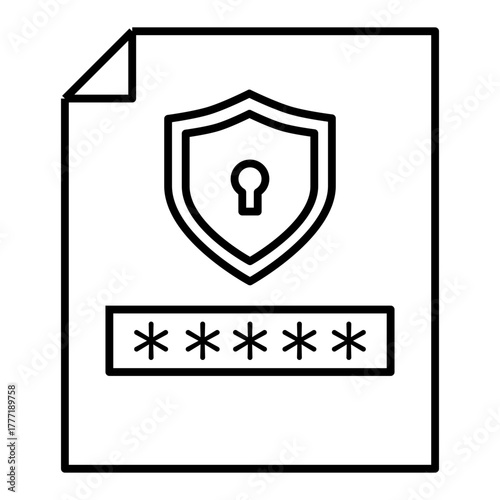 protected file line icon with editable stroke