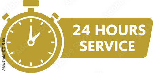 Golden 24 hours service icon