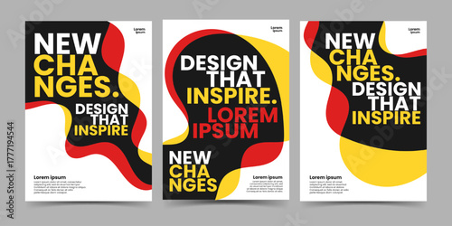 Tableau sur toile Set abstract wave for events design poster, social media, cover, flyer template