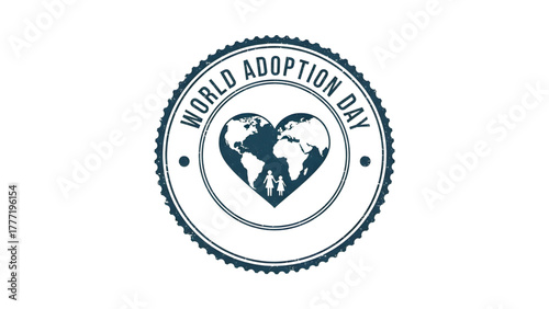 World Adoption Day Logo - Heart and Globe Vector Art  child Adoption Symbol   Love Without Borders theam