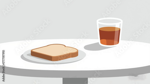 toast and tea on the table Illustrator Artwork Banner Background Design Template 