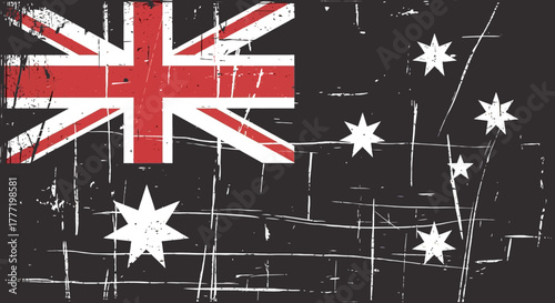 Australia flag grunge texture vintage australian symbol design