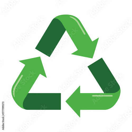 recycle symbol on white background
