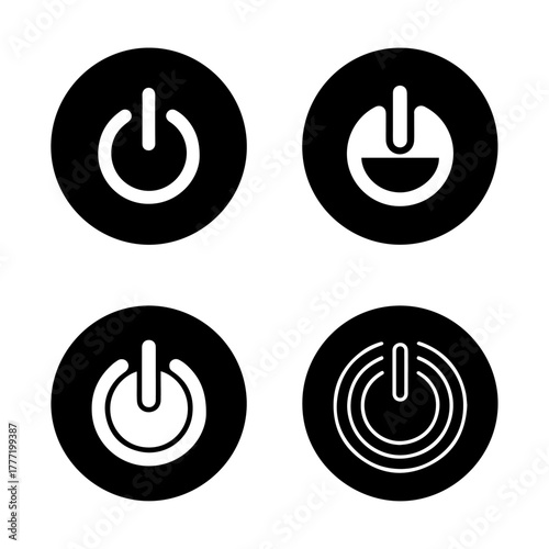 Flat illustration icon of power buttons