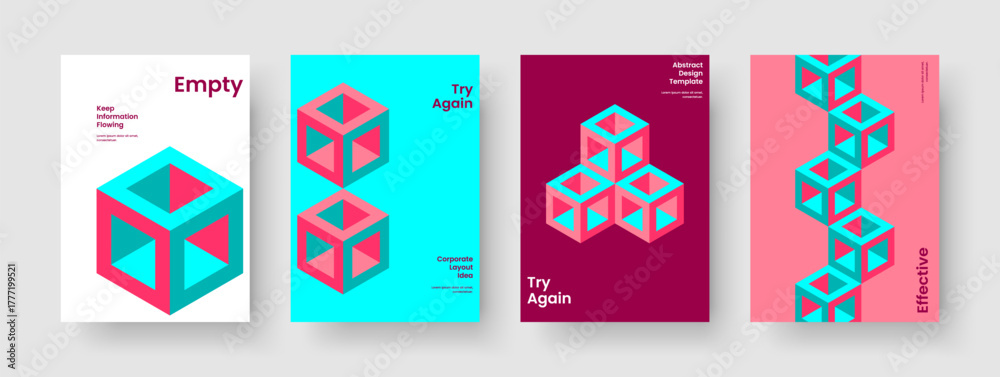 Obraz premium Modern Brochure Layout. Geometric Banner Design. Isolated Book Cover Template. Report. Poster. Flyer. Background. Business Presentation. Magazine. Catalog. Advertising. Notebook. Pamphlet. Journal