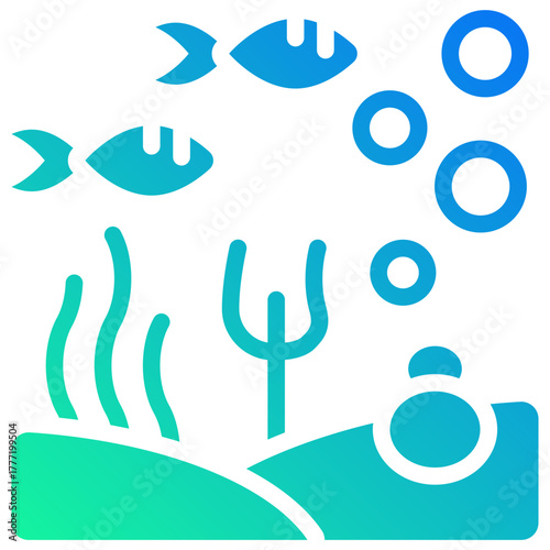 underwater gradient fill icon
