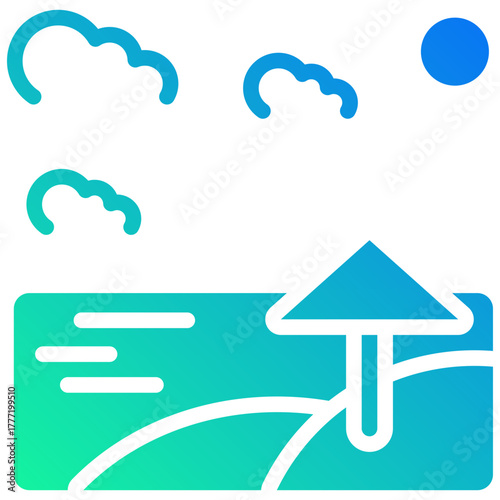 beach gradient fill icon