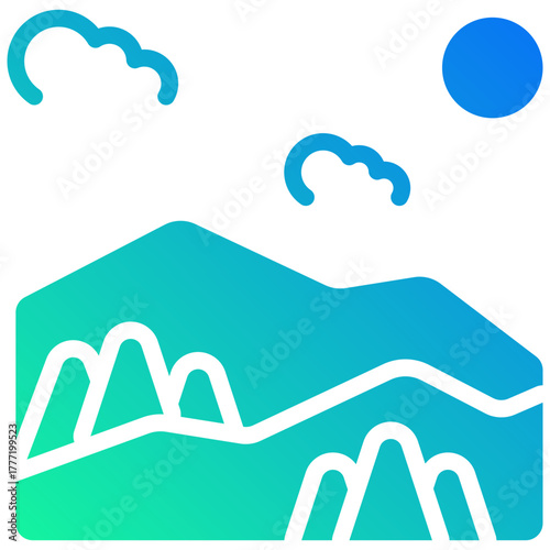 mountains gradient fill icon