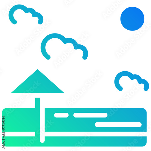 beach gradient fill icon