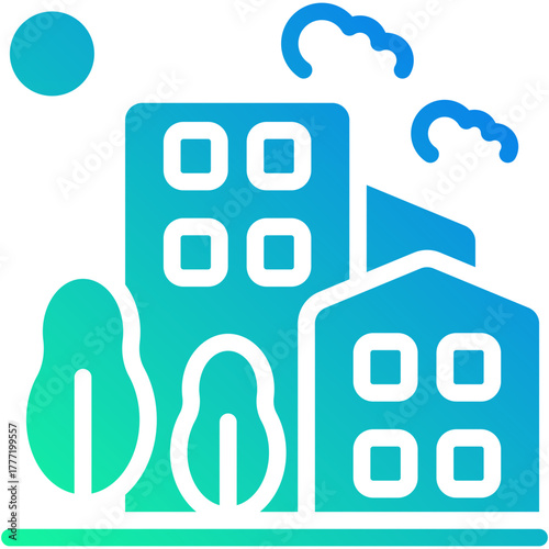 city gradient fill icon