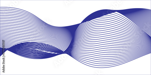 Glowing waveform frequency futuristic energy sound waves technology concept background. Abstract blue wave line vector business texture. Pattern line blend curve flow futuristic background.	