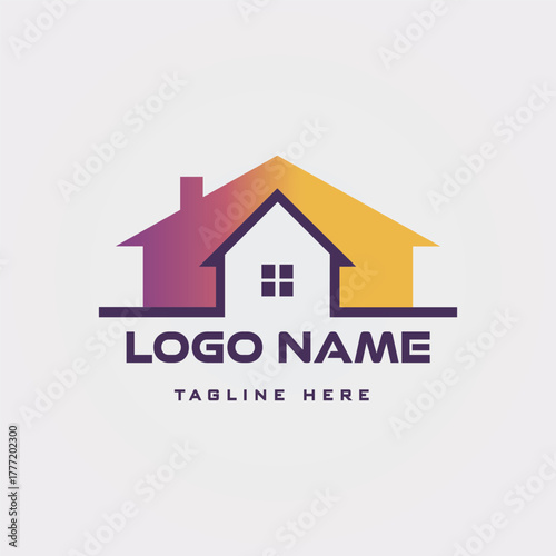 Modern Home Logo Design Real Estate Vector Illustration for Branding and Identity Construction and Architecture Business Minimalist Geometric Style Company Graphic