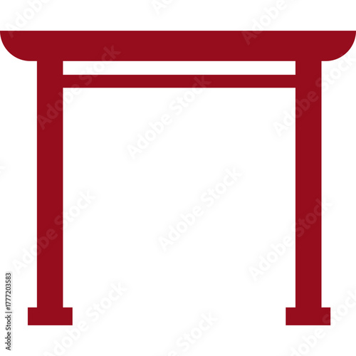 Red Chinese Gate Silhouette