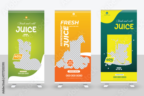 Organic Healthy Lifestyle Beverage Roll Up Banner design