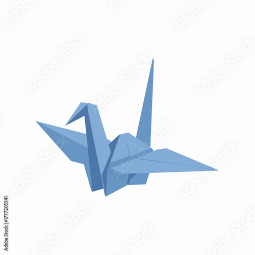 Blue Origami Crane - Symbol of Peace and Longevity.